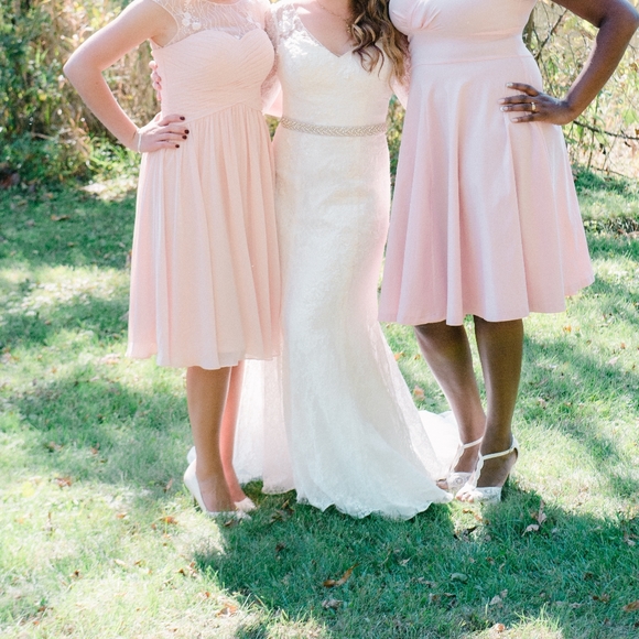 ¾ Sleeve All Over Lace Trumpet Wedding Dress-Size 6/8 - Picture 17 of 17